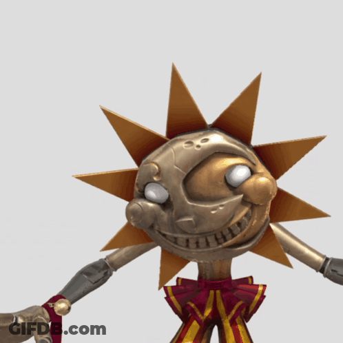 Cartoon Sun With Bow Around Waist GIF