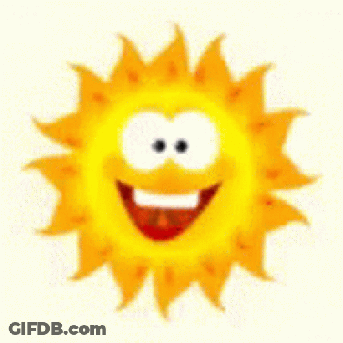 Cartoon Sun With Flower On Head GIF