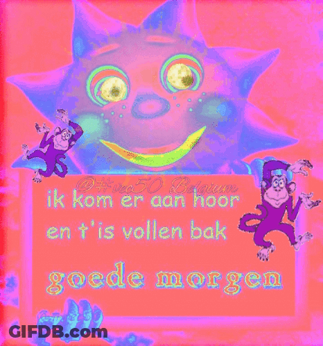 Cartoon Sun With Monkeys Goode Morgen GIF