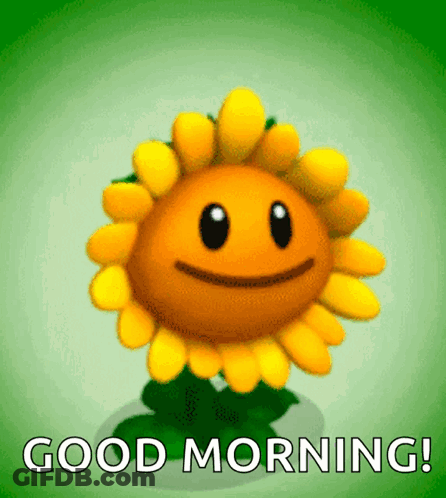 Cartoon Sunflower Saying Good Morning GIF