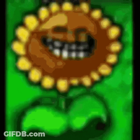 Cartoon Sunflower With Face Smiling GIF