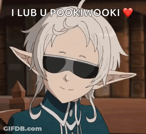 Cartoon Sunglasses Saying I Lub U Pookiwooki GIF