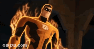 Cartoon Superhero In Dark Room GIF