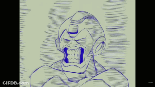 Cartoon Superhero On Red Background GIF