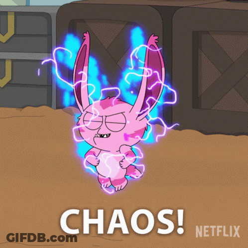 Cartoon Surrounded By Lightning Chaos Netflix GIF
