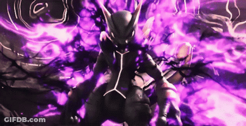 Cartoon Surrounded By Purple Glowing Lights GIF