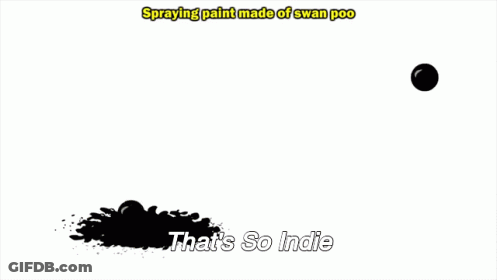 Cartoon Swan Being Sprayed With Paint GIF