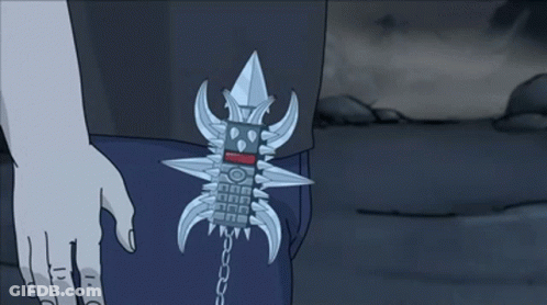Cartoon Sword With Red Light On Top GIF