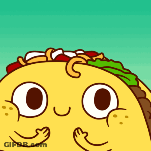 Cartoon Taco Smiley Face Hand GIF