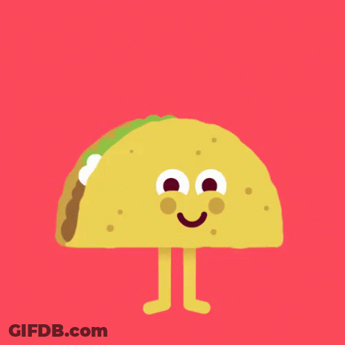Cartoon Taco With Arms And Legs GIF