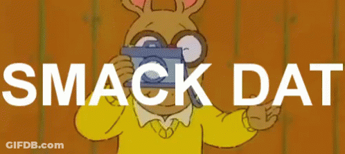 Cartoon Taking Picture Saying Smack Dat GIF