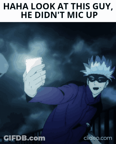 Cartoon Taking Selfie Saying Haha Look At This Guy He Didn't Mic Up GIF