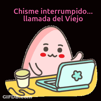 Cartoon Talking On Phone Next To Laptop Chisme Interrumpido Llamada Del Viejo GIF