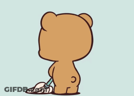 Cartoon Teddy Bear Back Tattoo GIF