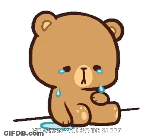 Cartoon Teddy Bear Crying Holding Heart GIF