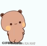 Cartoon Teddy Bear Holding Stick GIF