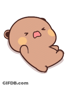 Cartoon Teddy Bear Lying Down Mouth Open GIF