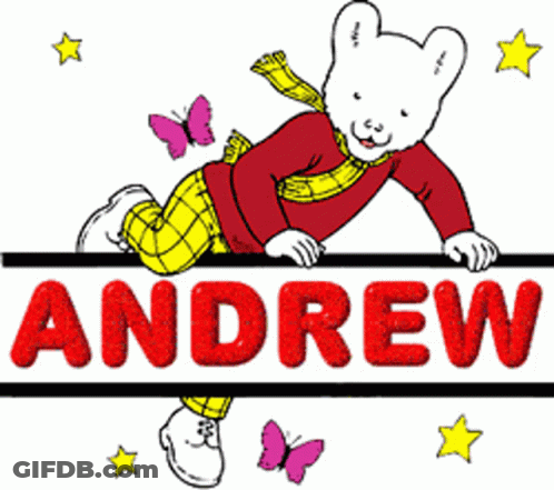 Cartoon Teddy Bear Named Andrew GIF