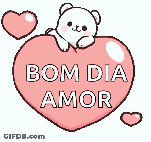 Cartoon Teddy Bear On Pink Heart Bom Dia Amor GIF