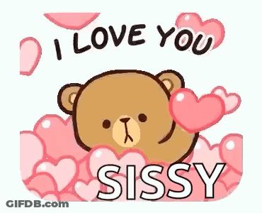 Cartoon Teddy Bear Saying I Love You Sissy GIF