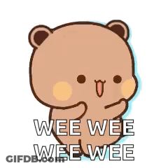 Cartoon Teddy Bear Saying Wee Wee GIF