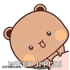 Cartoon Teddy Bear Saying Wifey Ji Please GIF