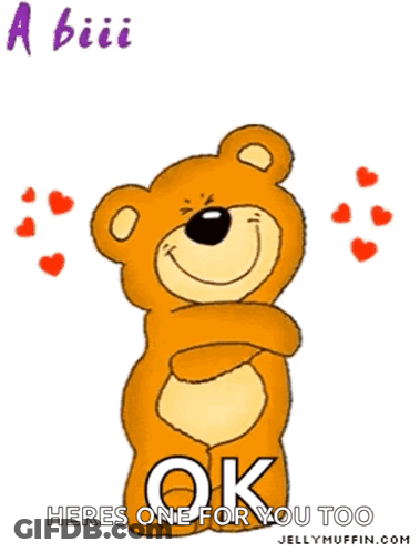 Cartoon Teddy Bear Says A Big Hug From Me To You GIF