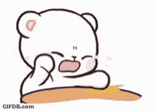 Cartoon Teddy Bear Sitting On Table GIF