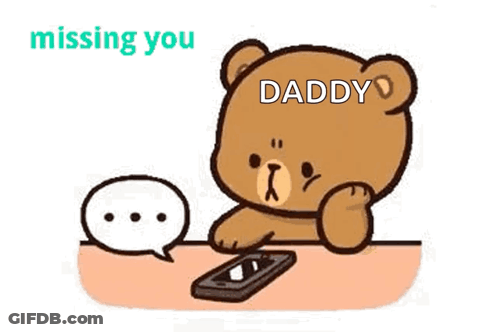 Cartoon Teddy Bear Sitting With Phone GIF