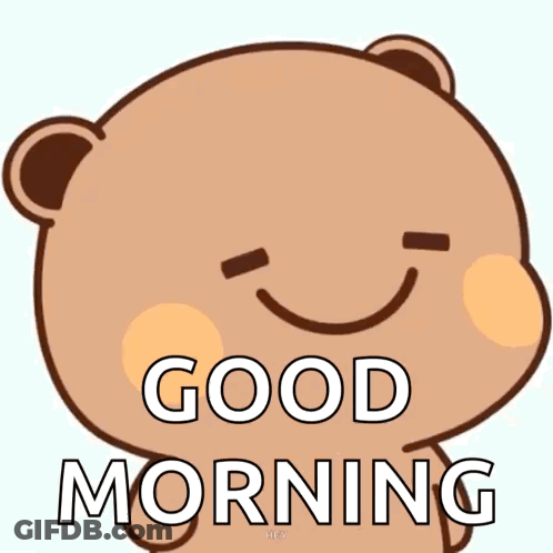 Cartoon Teddy Bear Smiling Good Morning GIF