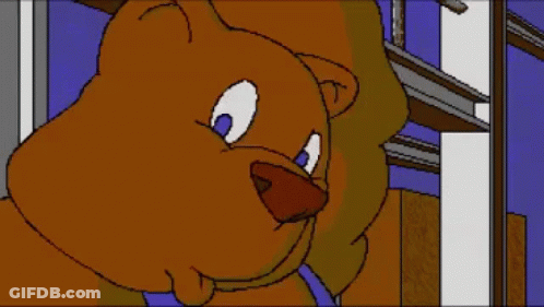 Cartoon Teddy Bear With Blue Eye GIF