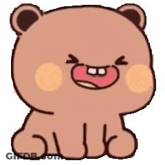 Cartoon Teddy Bear With Tongue Out And Missing Tooth GIF