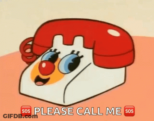 Cartoon Telephone With Clown Face Please Call Me GIF