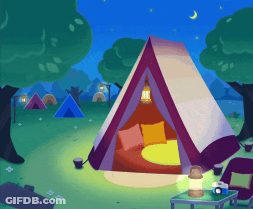 Cartoon Tent In A Field GIF
