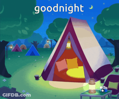 Cartoon Tent Saying Goodnight GIF