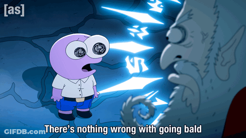 Cartoon There's Nothing Wrong With Going Bald GIF