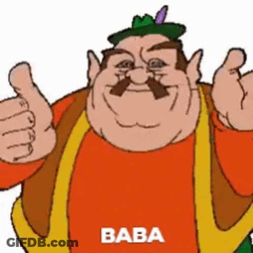 Cartoon Thumbs Up Saying Baba GIF