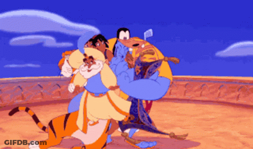 Cartoon Tiger And Penguin Group GIF