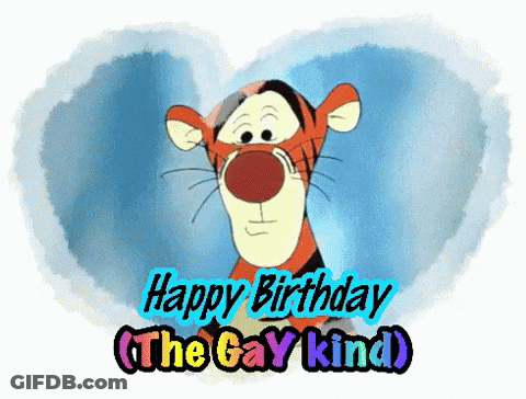 Cartoon Tiger Happy Birthday GIF