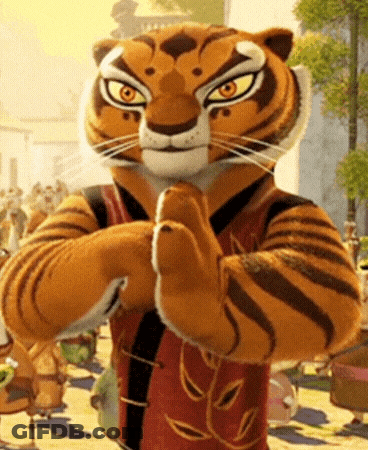 Cartoon Tiger In Red And Black Outfit In Crowd GIF