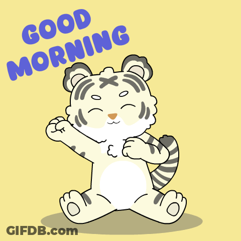 Cartoon Tiger Saying Good Morning GIF