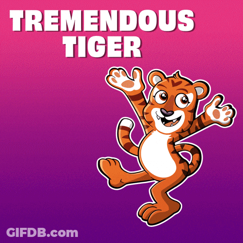 Cartoon Tiger Saying Tremendous Tiger GIF