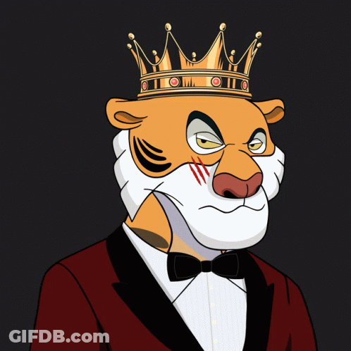Cartoon Tiger Wearing Hat And Black Shirt GIF