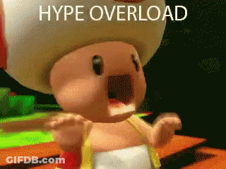 Cartoon Toad Mouth Open Hype Overload GIF