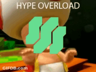 Cartoon Toad Standing Before Hype Overload Sign GIF