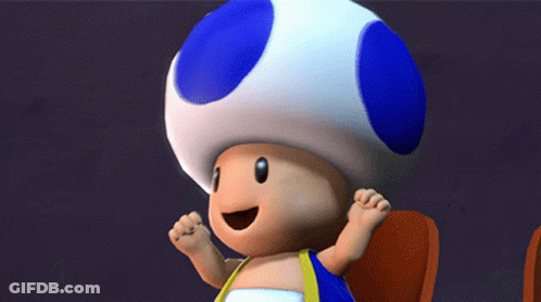 Cartoon Toad With Blue And White Hat GIF