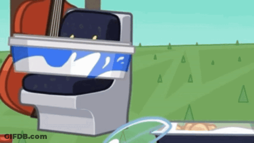 Cartoon Toilet With Milk Container GIF
