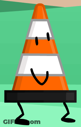 Cartoon Traffic Cone With Arms And Legs GIF