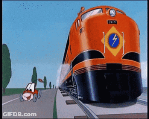 Cartoon Train Number 714 GIF