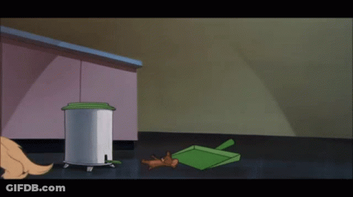 Cartoon Trash Can And Scoop GIF